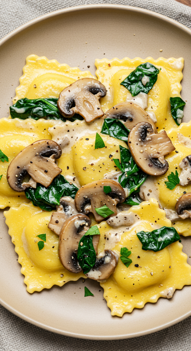 Creamy Mushroom Ravioli Recipe