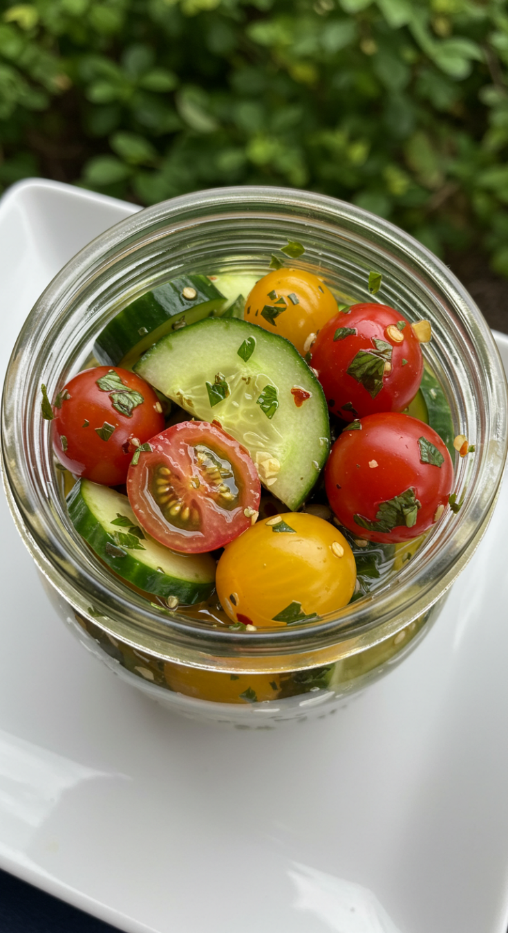 Marinated Cucumbers, Onions, and Tomatoes