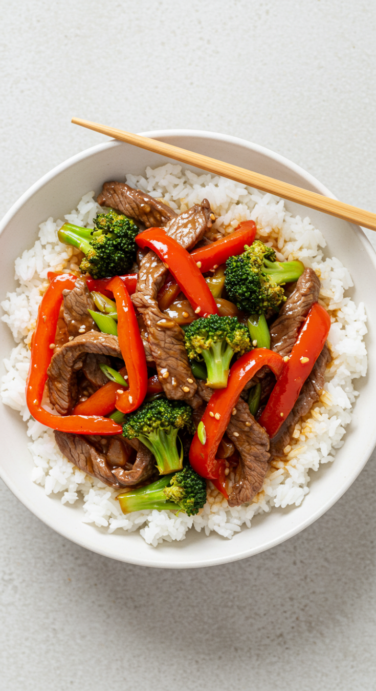 Beef Stir Fry with Rice