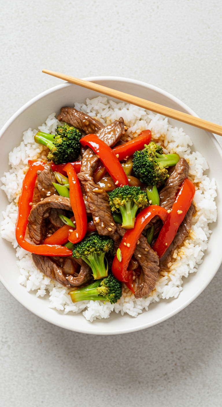 Beef Stir Fry with Rice
