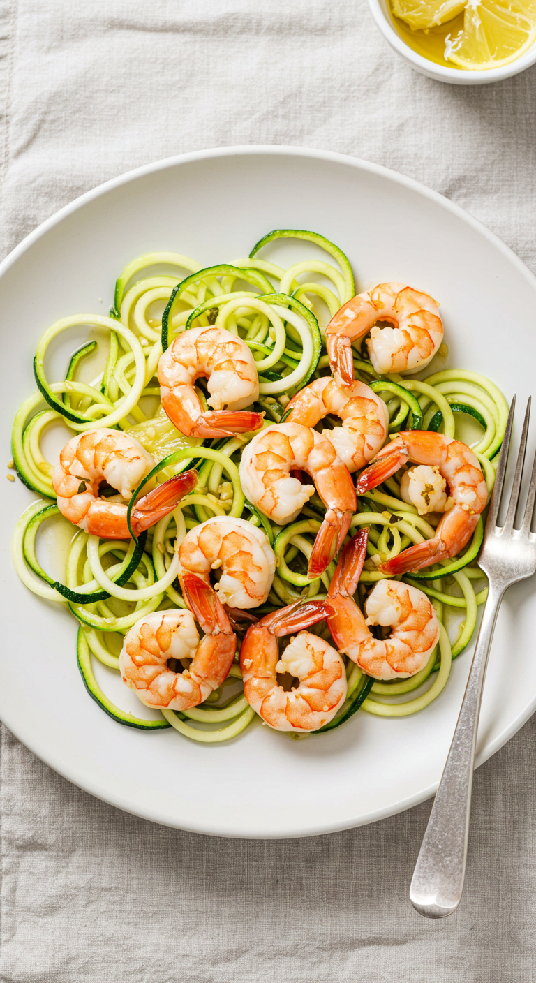 Delicious Lemon Garlic Shrimp with Zucchini Noodles