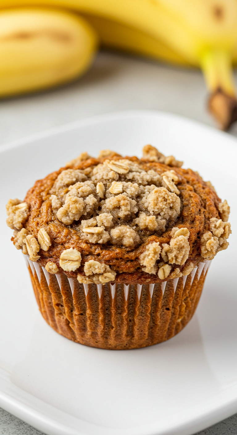 Healthy Banana Oatmeal Muffins