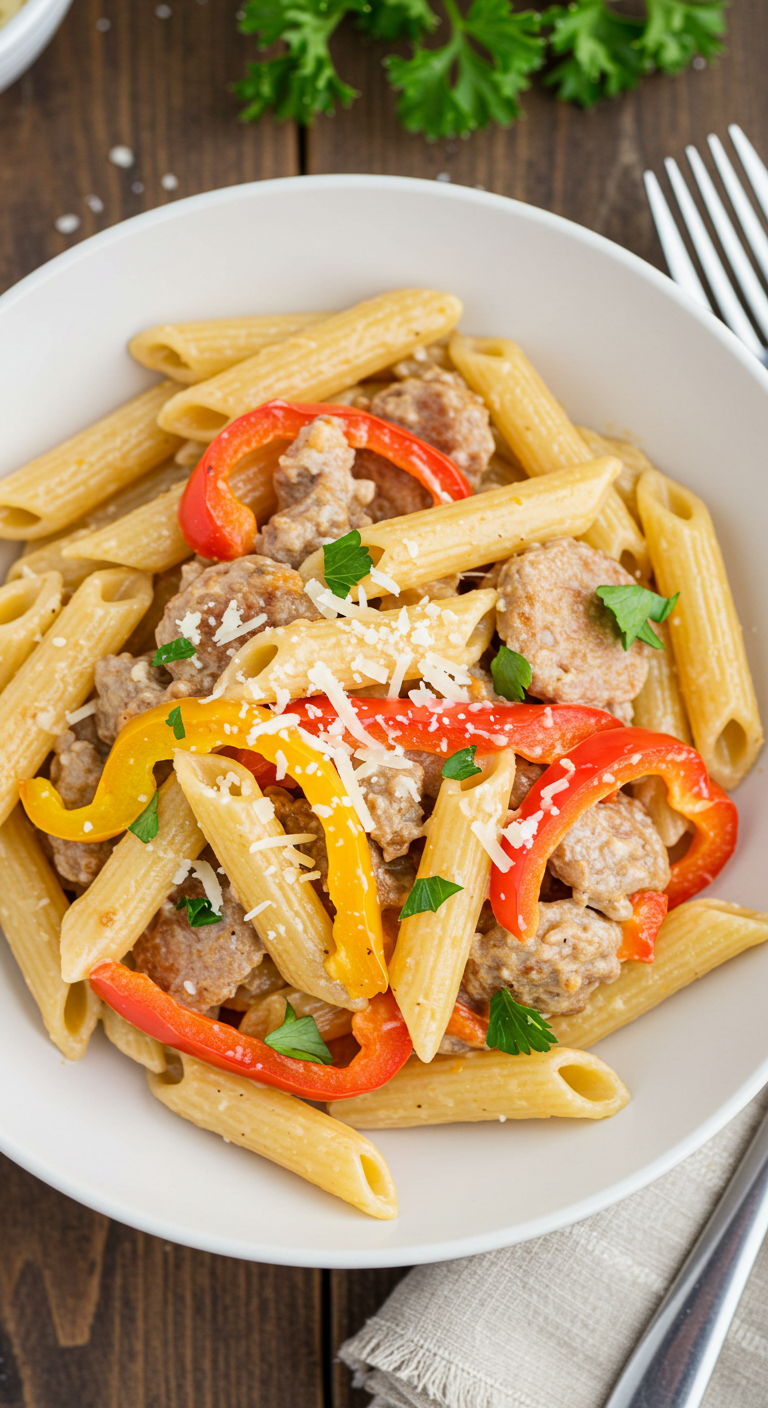 Sweet Pepper Sausage Pasta