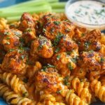 Buffalo Garlic Chicken Bites & Ranch Cajun Alfredo Twisted Pasta