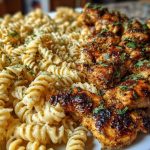 Cajun Garlic Butter Chicken with Creamy Parmesan Twisted Pasta