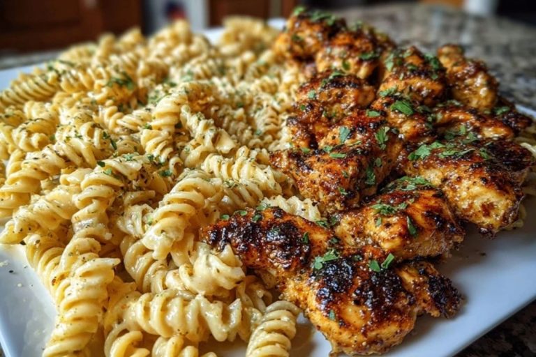 Cajun Garlic Butter Chicken with Creamy Parmesan Twisted Pasta