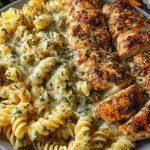 Cheesy Rotini with Garlic Parmesan Chicken Easy Pasta Dinner