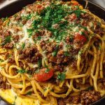 Creamy Cajun Beef Spaghetti with Three-Cheese Parmesan Sauce