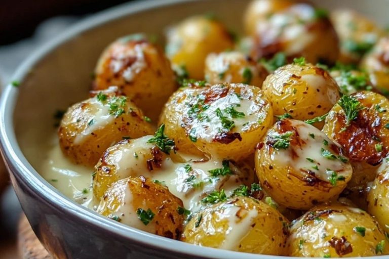 Creamy Garlic Baby Potatoes