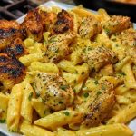 Creamy Velveeta Chicken Penne in Garlic Butter Parmesan Sauce