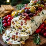 Festive Holiday Antipasto Cream Cheese Log