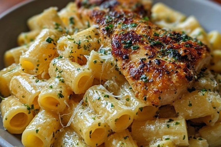 Garlic Butter Chicken with Rigatoni and Parmesan