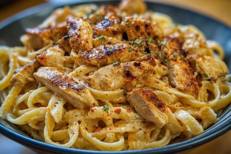 One-Pot Spicy Chicken Linguine in Creamy Sauce