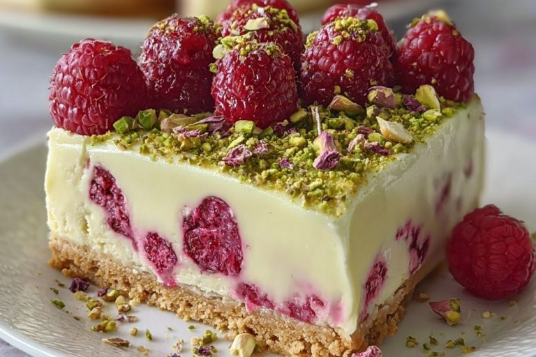 Pistachio Raspberry Cheesecake
