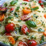 Quick Angel Hair Pasta Salad with Fresh Veggies & Herbs