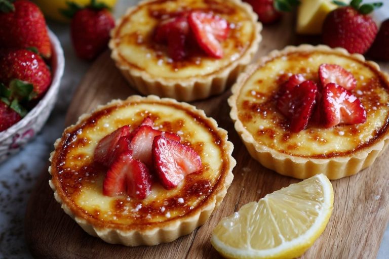 Spring Bliss Strawberry Honey Custard Tarts with Tangy Lemon Drizzle