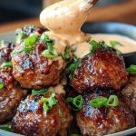 Tender Korean BBQ Meatballs with Spicy Mayo Dip
