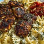Cheesy Bowtie Pasta with Garlic Parmesan Chicken