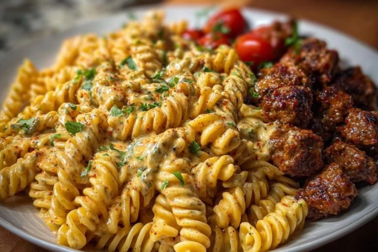 Creamy Cajun Beef and Rotini Delight