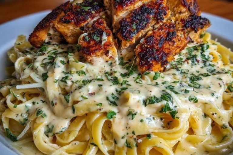 Creamy Cajun Chicken Fettuccine with Garlic Mozzarella Cheese Sauce
