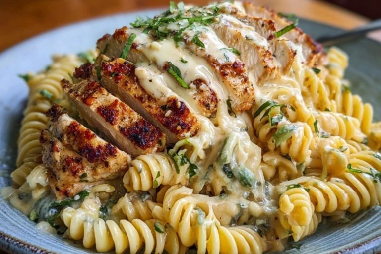 Creamy Cajun Chicken Rotini with Garlic Mozzarella Sauce