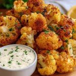 Crispy Baked Cauliflower Bites with Garlic Sauce