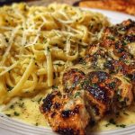 Garlic Butter Chicken with Velvety Parmesan Linguine