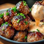 Korean BBQ Meatballs with Spicy Mayo Dip