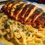 Spicy Cajun Chicken with Garlic Parmesan Linguine
