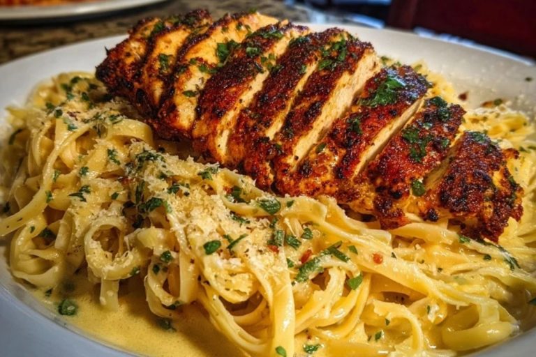 Spicy Cajun Chicken with Garlic Parmesan Linguine