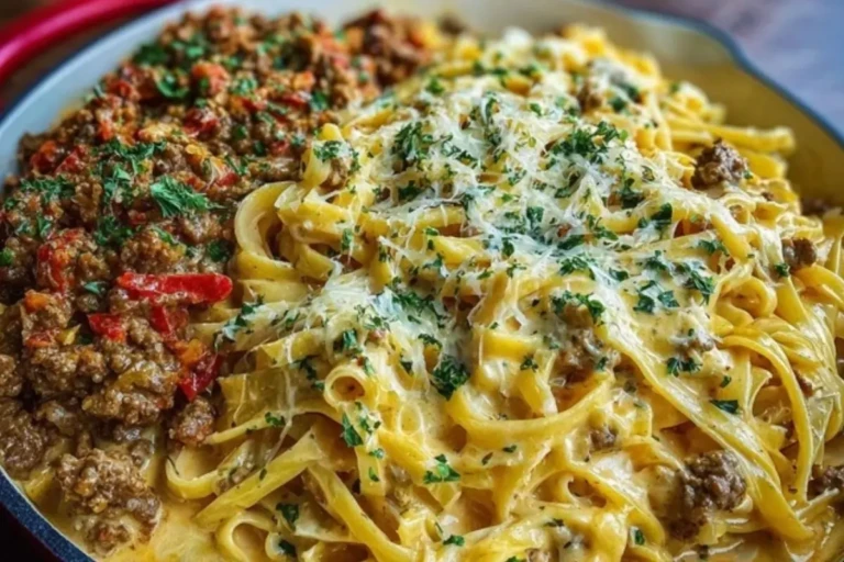 Cajun Beef Linguine in Creamy Velveeta Parmesan Garlic Sauce 1