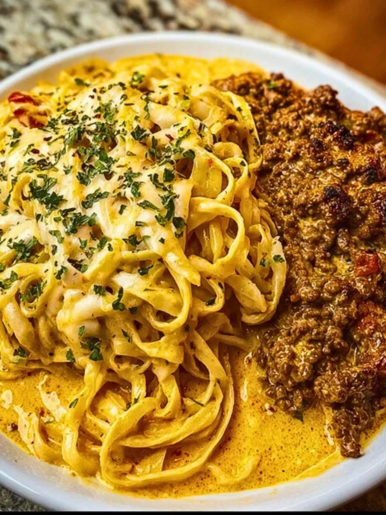 Cajun Beef Linguine in Creamy Velveeta Parmesan Garlic Sauce 2