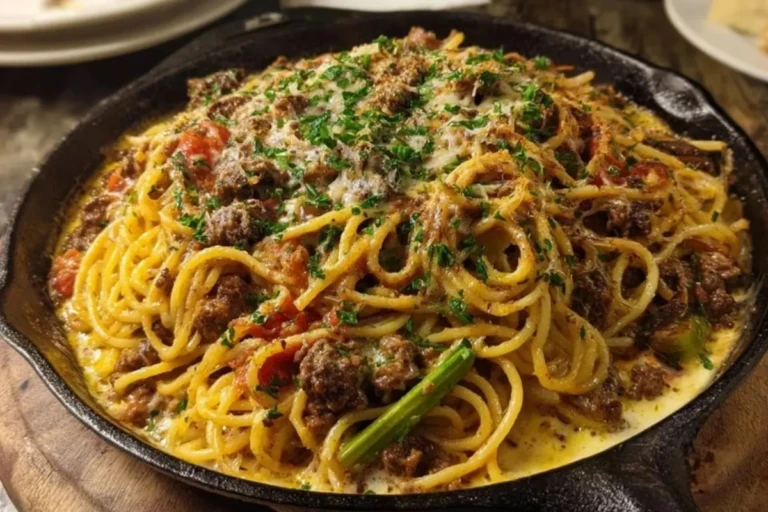 Cajun Beef Spaghetti in Creamy Three-Cheese Parmesan Sauce 1