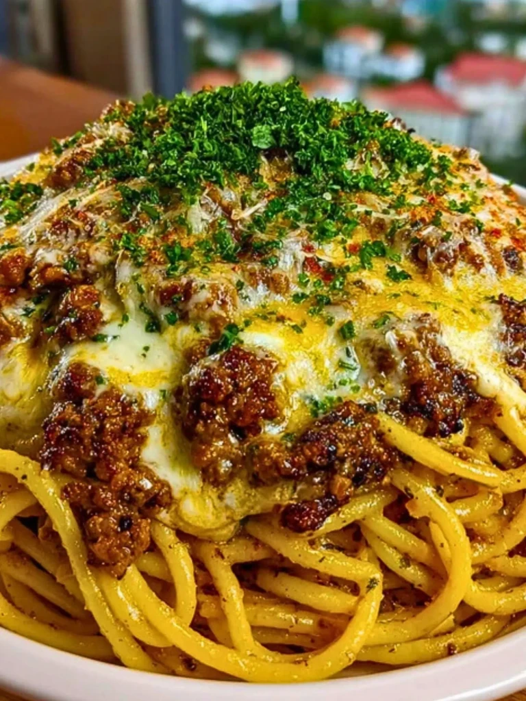 Cajun Beef Spaghetti in Creamy Three-Cheese Parmesan Sauce 2
