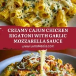 Creamy Cajun Chicken Rigatoni with Garlic Mozzarella Sauce Pin