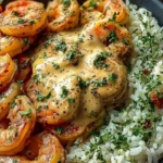 Creamy Garlic Butter Shrimp Bowl with Herb Rice 1