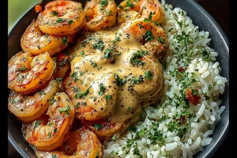 Creamy Garlic Butter Shrimp Bowl with Herb Rice 1