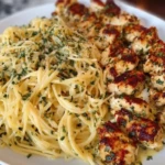 Creamy Garlic Parmesan Chicken with Cheesy Spaghetti 1