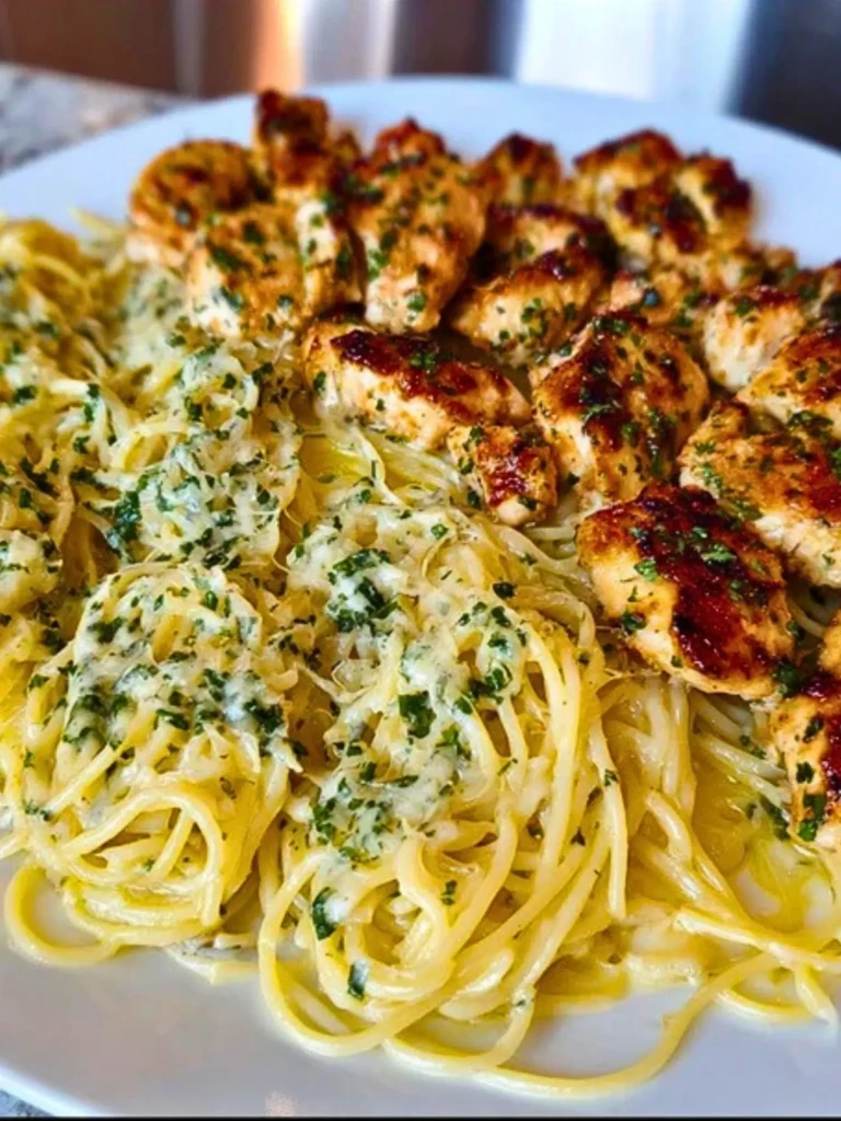Creamy Garlic Parmesan Chicken with Cheesy Spaghetti 2