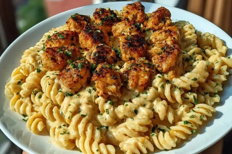 Creamy Jalapeño Garlic Chicken Bites with Twisted Cheddar Cajun Pasta 1