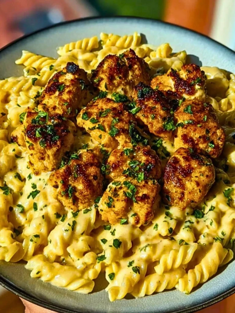Creamy Jalapeño Garlic Chicken Bites with Twisted Cheddar Cajun Pasta 2