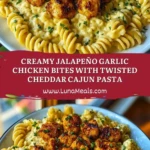Creamy Jalapeño Garlic Chicken Bites with Twisted Cheddar Cajun Pasta Pin