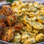 Creamy Mushroom Garlic Chicken Alfredo & Hot Honey Roasted Potatoes 1