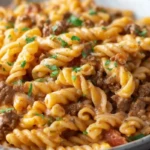 Creamy Rotel Pasta & Ground Beef 1