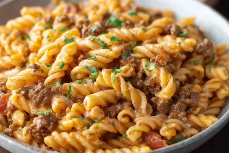 Creamy Rotel Pasta & Ground Beef 1