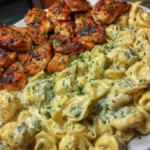 Easy Creamy Velveeta Chicken Tortellini with Mozzarella Garlic Sauce One-Pot Dinner 1