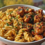 Garlic Butter Chicken Bites & Spicy Cajun Alfredo Twisted Pasta 1