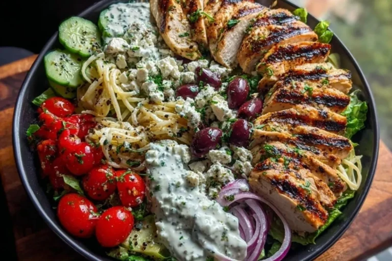 Grilled Chicken Greek Salad with Tzatziki 1
