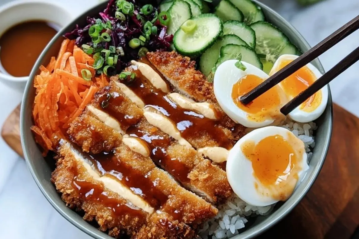 Japanese Katsu Bowls with Tonkatsu Sauce 1