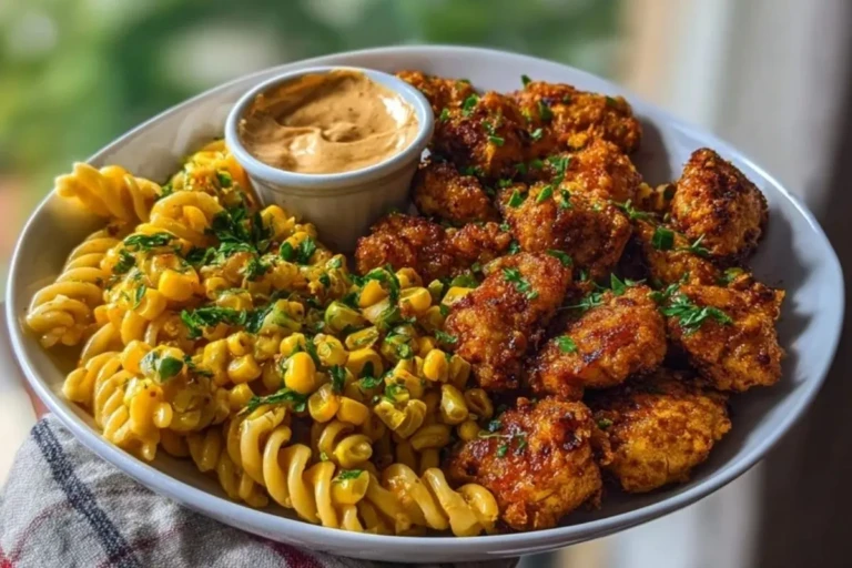 Maple Garlic Chicken Bites with Spicy Cajun Alfredo 1